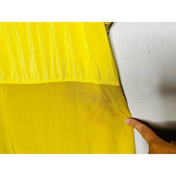 MAISON MARGIELA Yellow Lace Eyelet Trim Open Waist Oversized Dress size 10 - Picture 15 of 16